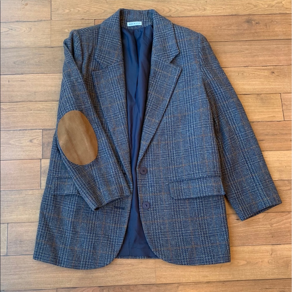 Vintage Nordstrom Wool Blazer With Elbow Patches